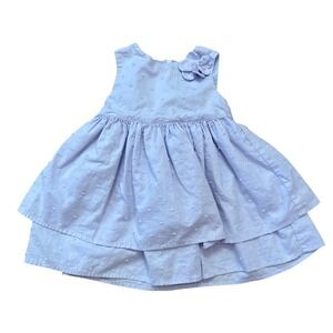 Gymboree Dress Baby Girl Purple Excellent Swiss Dot Floral Applique SIZE 3-6 MOS